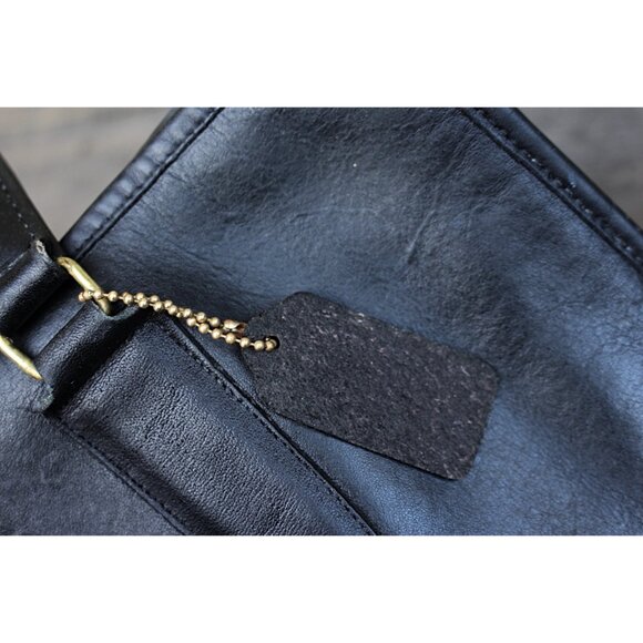 Coach Vintage - 1970s Slim Satchel 9430 Handbag in Black, NYC Factory, Talon ZIp - Picture 15 of 15